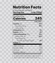 nutrition facts label food information