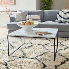 48 l coffee table steel square tube frame inset solid marble top nickel finish. Streamline Square Coffee Table
