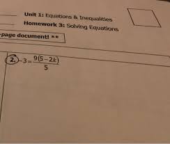 Equations Inequalities Homework 3