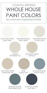 Whole House Paint Colors Printables