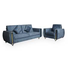 5 seater sofa shiny blue trendz