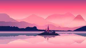 pink landscape hd wallpaper