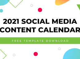 Optionally with marked federal holidays and major observances. 2021 Social Media Content Calendar Template Free Download