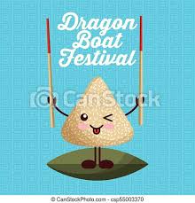 Duanwu festival(dragon boat festival) is a folk festival celebrated for over 2,000 years, when some of the most traditional customs include dragon boat racing, eating sticky rice dumplings. Cartoon Rice Dumpling With Chopstick Dragon Boat Festival Vector Illustration Canstock