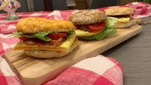perfect breakfast belt bagel sandwich