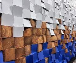 Large Wood Wall Art Blue Decor 3d