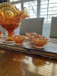 Carnival Glass Punch Bowl