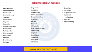 35 idioms about colors in english with