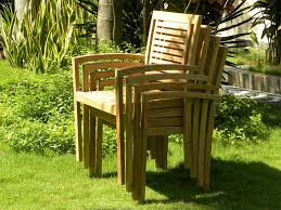 Panama Teak Stacking Garden Chairs For