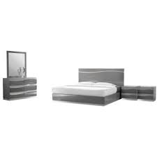 gray modern california king bedroom set