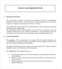 Customer Service Level Agreement Template Customer Service Agreement