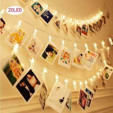 Details About 20 Led Garland Card Photo Clip String Fairy Lights Birthday Wedding Party Decor