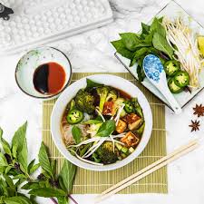 vegan pho with tofu vietnamese noodle