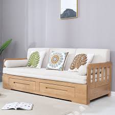 solid wood sofa bed with storage