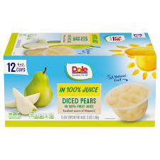 save on dole fruit cups diced pears in