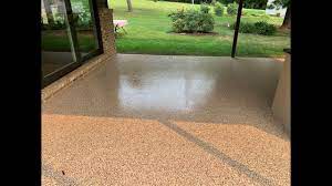 outdoor patio with full flake epoxy