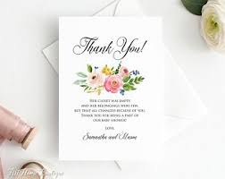 Baby Shower Thank You Cards Etsy