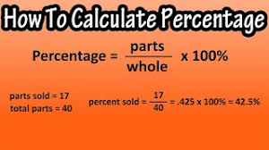 how to calculate the percene of