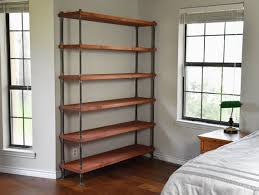 Industrial Bookshelf With Solid Wood