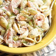 easy seafood pasta salad pinch and swirl