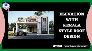 elevation with kerala style roof design
