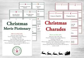 christmas charades list and pictionary