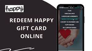 how to redeem happy gift card