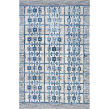 nuloom blue 5 ft x 8 ft elica geometric striped wool area rug