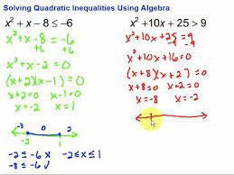 Solving Quadratic Inequalities Using