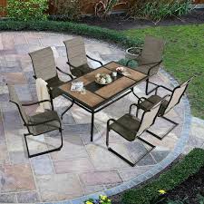 Metal Rectangular Outdoor Dining Set