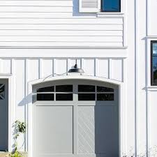 Gray Garage Door With Glass Panels