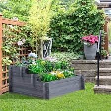 Outsunny 3 Tier Wood Raised Garden Bed