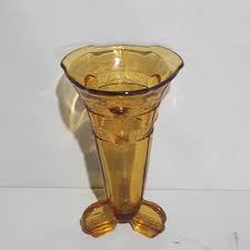 Vintage Amber Stolzle Art Deco Glass