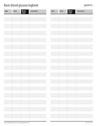 Easy To Use Blood Sugar Log Sheets With Downloadable