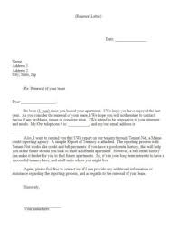 landlord tenant lease renewal letter
