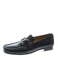 Louis Vuitton Black Leather Montaigne Loafers Size 43