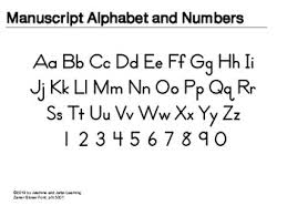 Zaner Bloser Manuscript Alphabet And Numbers Chart Tpt