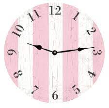 Pink Clock Pink Striped Clock Powder