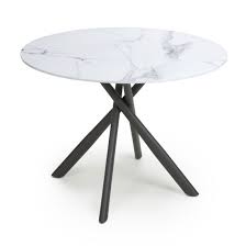 avesta round glass top dining table in