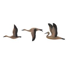 Flying Geese Carved Wood 3d Wall Art