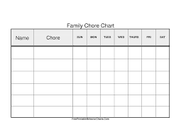 Chore Family Job Chart Printable Family Chore Charts