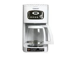 The large control panel makes it easy to program the coffeemaker. Cuisinart Dcc 1100 White 12 Cup Programmable Coffeemaker Newegg Com