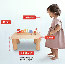 children wooden puzzle name stools