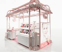 pink cosmetics kiosk designs cosmetic