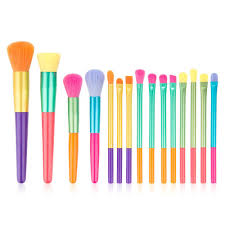 colourful makeup brush set foundation