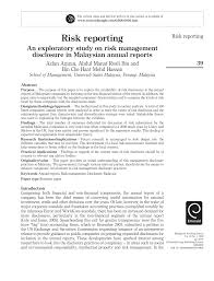 Investor relations annual reports bursa announcements stock information. Pdf Risk Reporting An Exploratory Study On Risk Management Disclosure In Malaysian Annual Reports