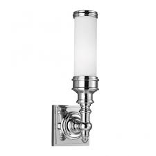 From minimalist fittings to crystal pendants, find the perfect lighting for your bathroom. Ornate Classic Bathroom Wall Light In Chrome With White Glass Shade
