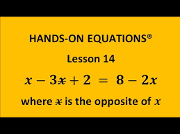 Hands On Equations Lesson 14