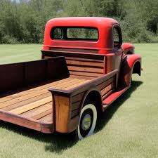 Antique Pickup Truck With Wooden Truck