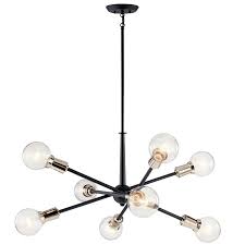 Kichler Armstrong 8 Light Black Modern Contemporary Chandelier In The Chandeliers Department At Lowes Com